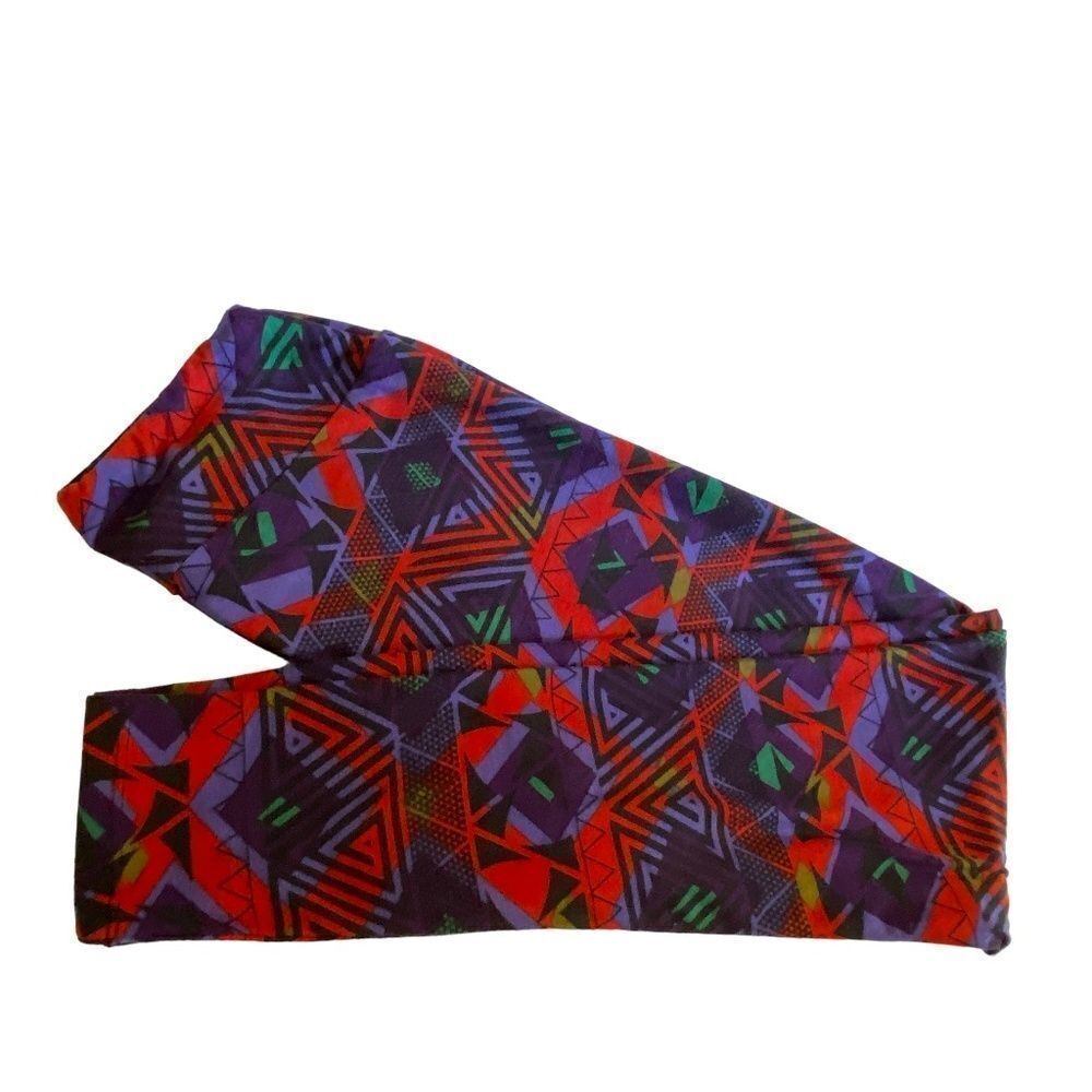 1460 LuLaRoe Leggings Size OS Red And Purple Aztec Print New